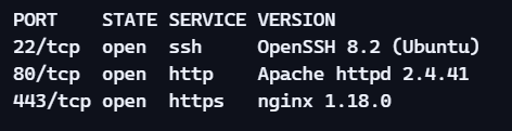 Nmap output