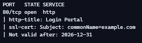 nmap output