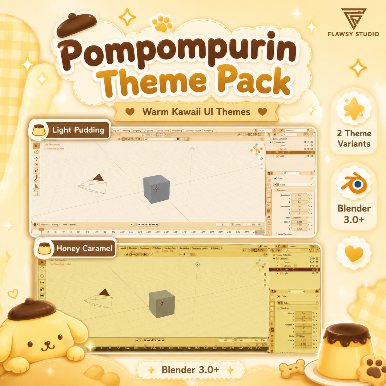 Pompompurin Blender Theme Pack