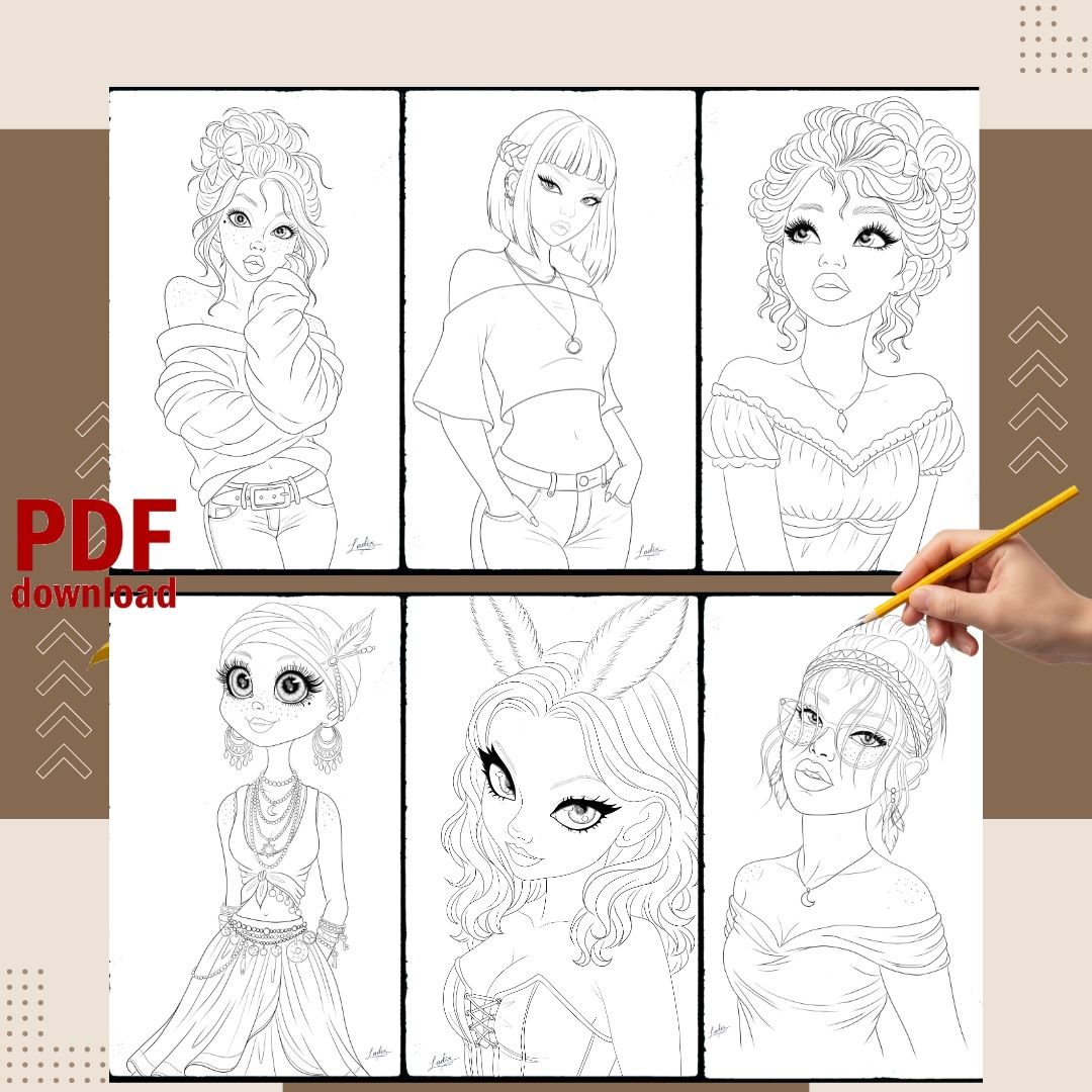 30 Illustrations Femme PNG, Pack Clipart Féminin, Dessin Portrait Femme, Usage Commercial, Cadeau Fête des Mères, Art Numérique Minimaliste, Graphismes Créateurs de Contenu.