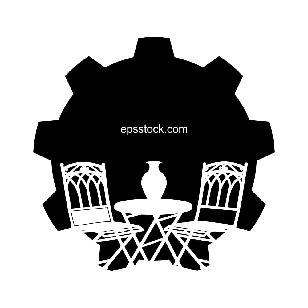 Furniture repair, black isolated vector silhouette