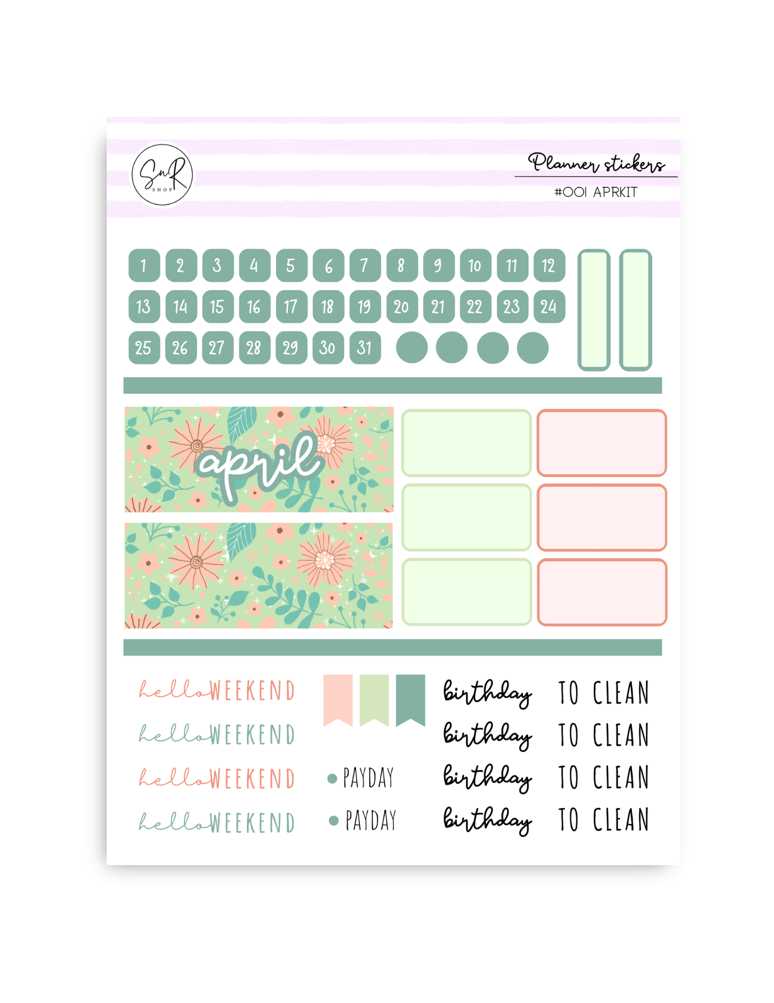 April Sticker Kit | #001 - Payhip