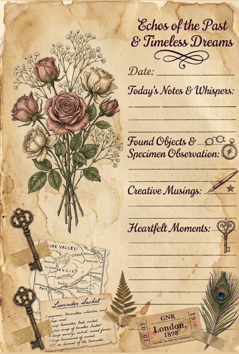 70 Vintage Botanical Junk Journal Pages | Printable Ephemera Pack ...
