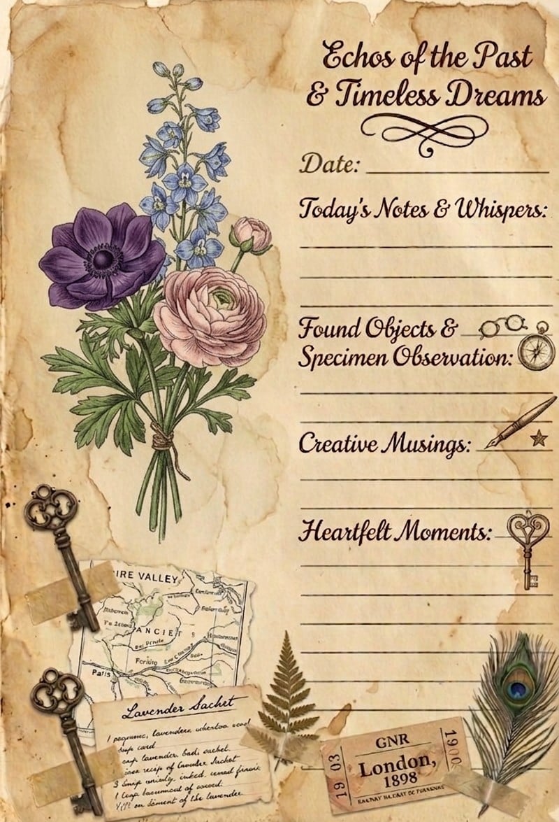 70 Vintage Botanical Junk Journal Pages | Printable Ephemera Pack ...