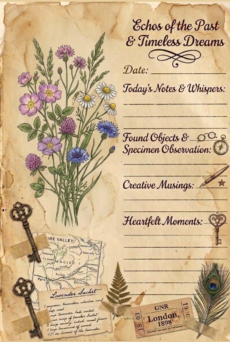 70 Vintage Botanical Junk Journal Pages | Printable Ephemera Pack ...