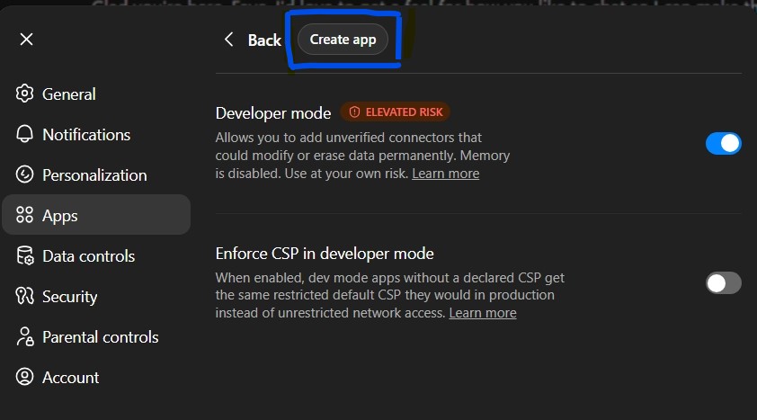 Turning On Developer Mode On ChatGPT To Enable Pressable MCP