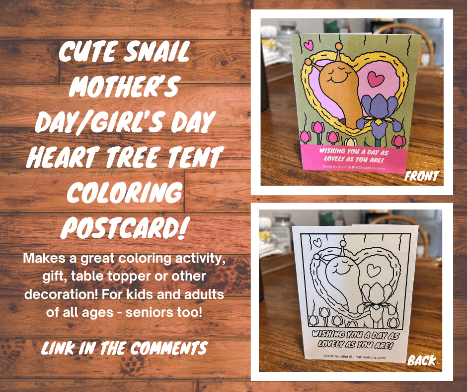 Cute Snail Mother’s Day/Girl’s Day Heart Tree Tent Postcard  (promo)