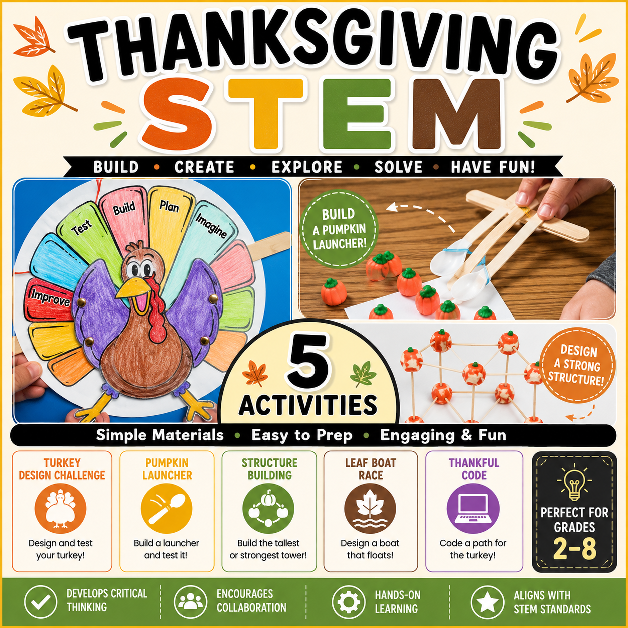 Fun Thanksgiving Science & STEM - Pilgrims, Turkey, Pumpkins & Fall Activities