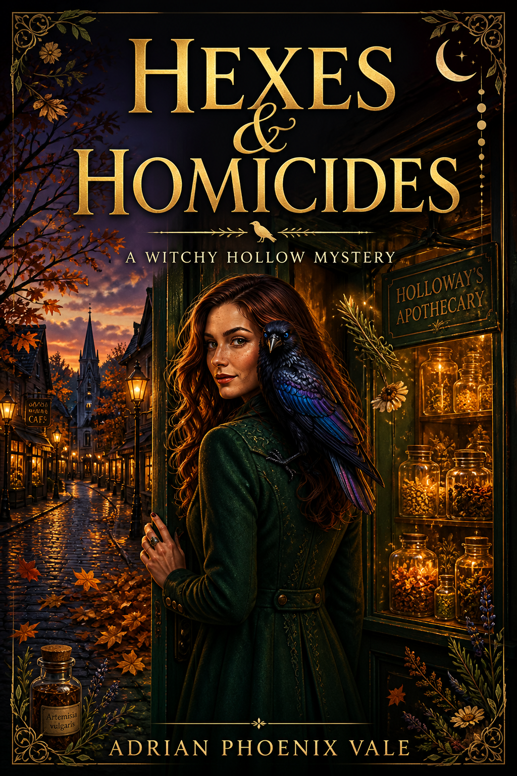 witch cozy mystery with talking crow,magical small town murder mystery,cozy paranormal mystery series,witch inherits apothecary mystery,ghost asks witch to solve murder,autumn witch cozy mystery,supernatural cozy mystery novel,witchy hollow murder mystery