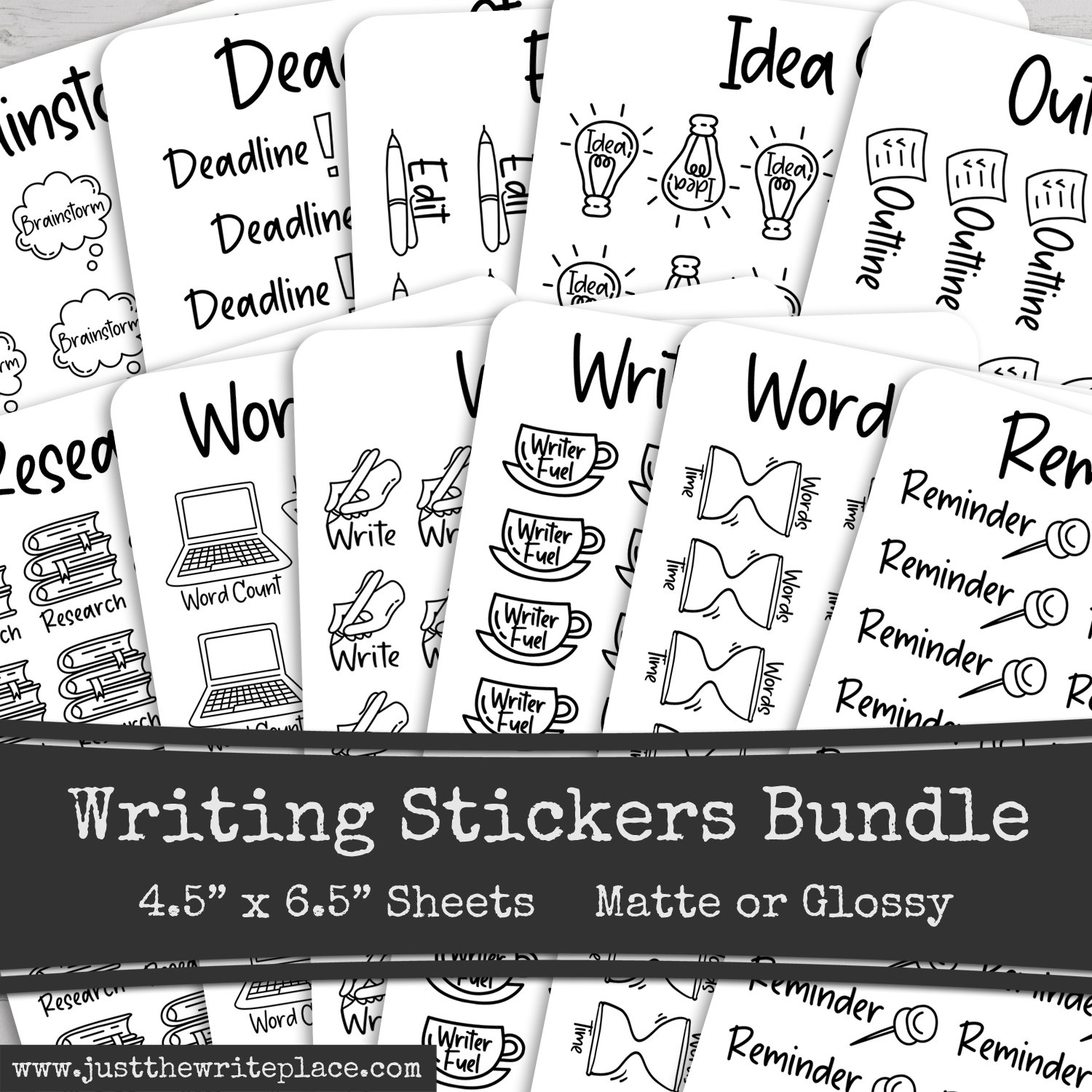 Writing Planner Stickers Bundle - Payhip