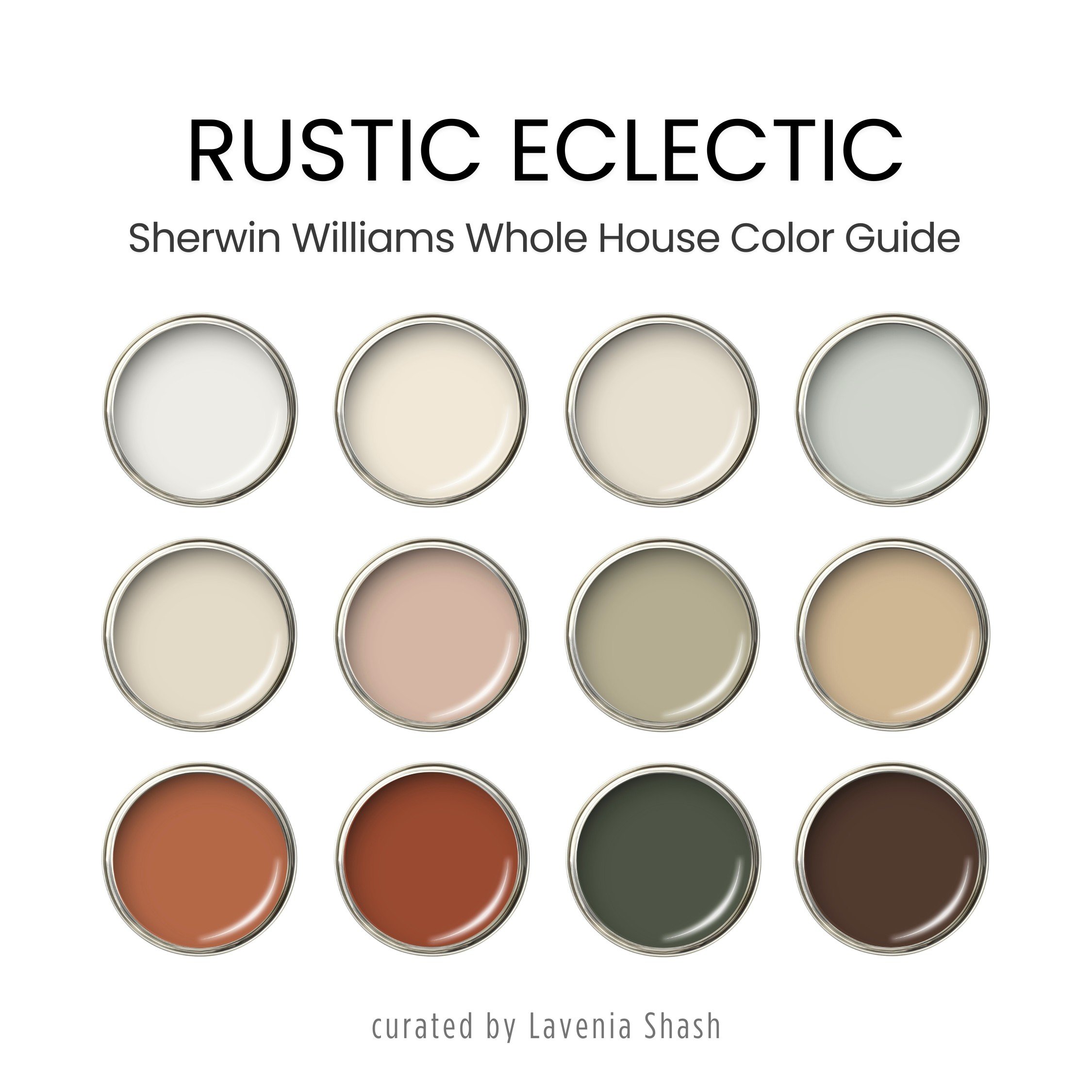 Rustic Eclectic Color Palette: Sherwin Williams Home Paint Scheme For ...