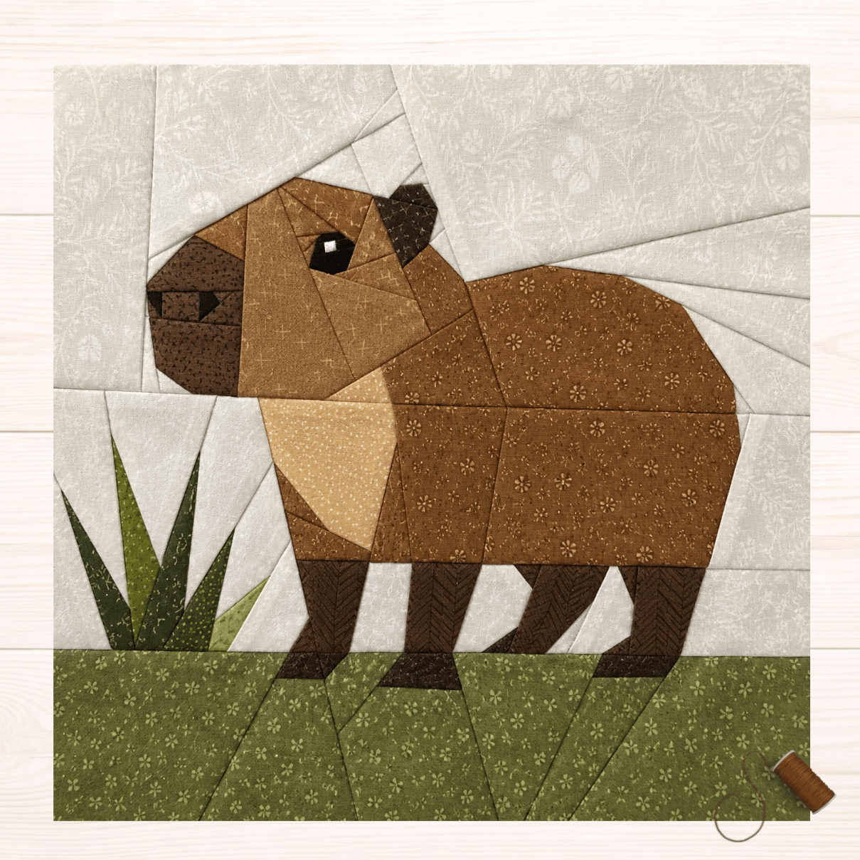 Capybara Quilt Block Pattern | FPP Foundation Paper Piecing PDF