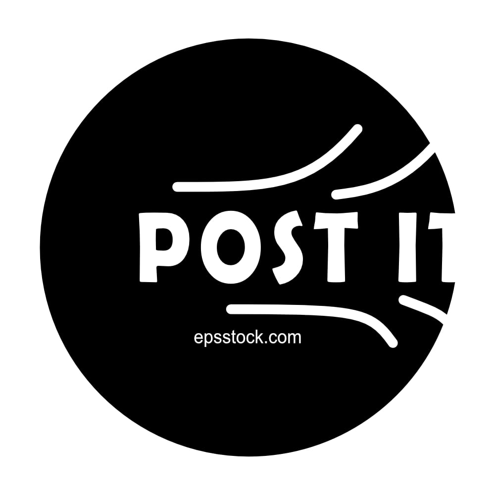 post it, black isolated vector silhouette