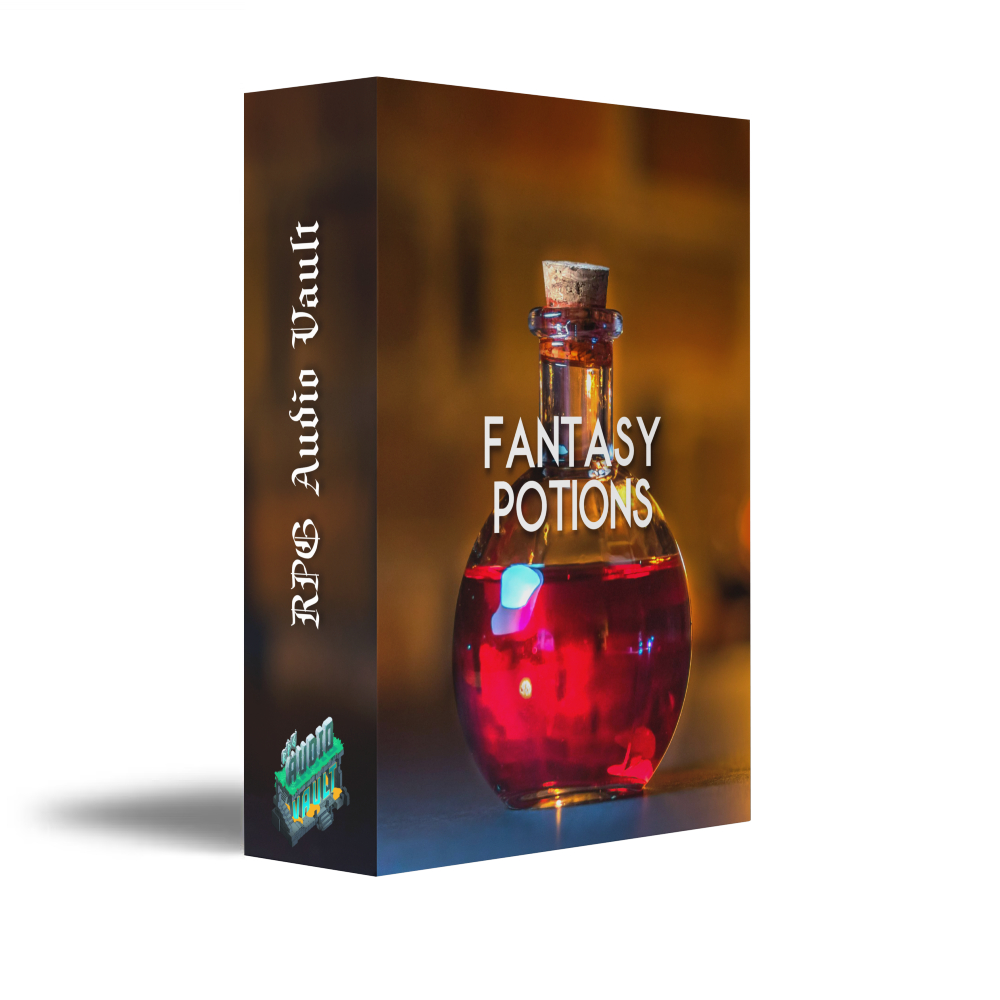 Fantasy Potions Library sound effects pack for RPGs, fantasy games, D&D, and magical crafting scenes