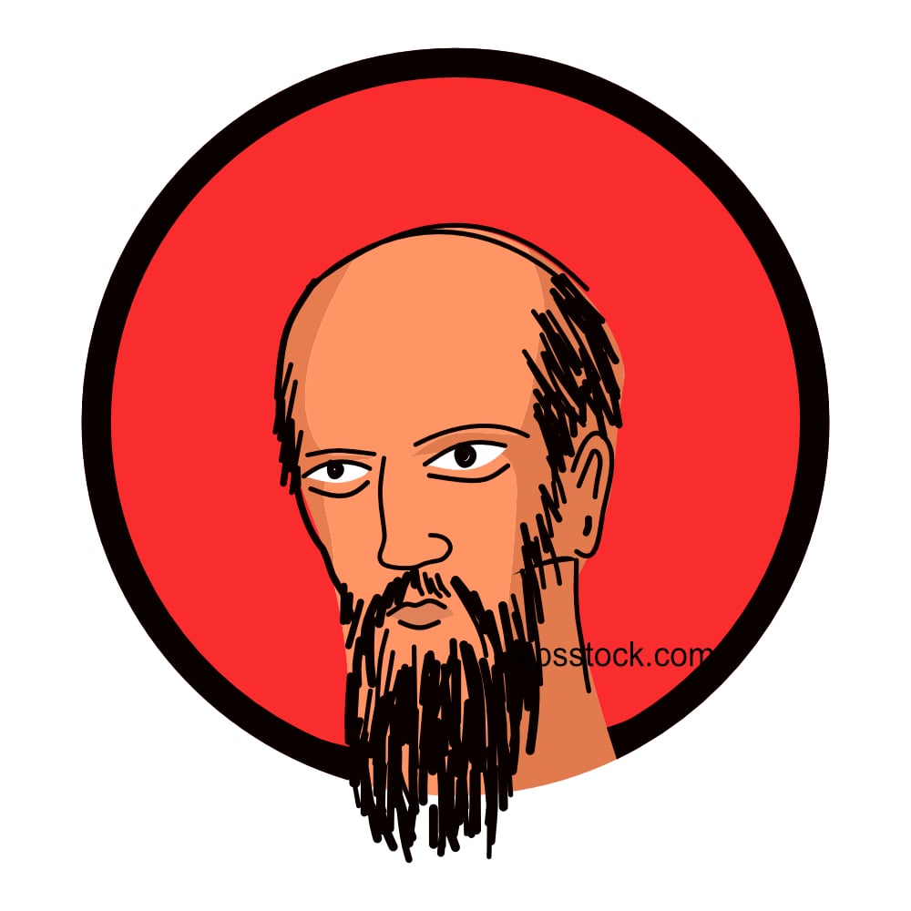 St Paul portrait, color vector illustration