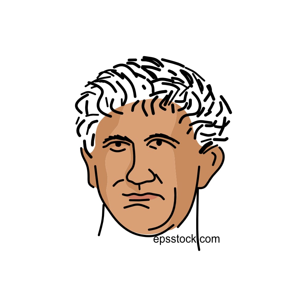Mark Antony portrait, color vector illustration