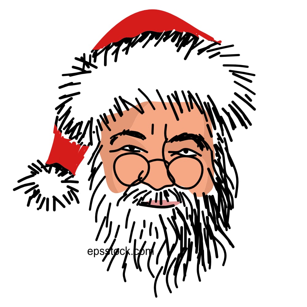 Portrait of Santa Claus, color vector illustration