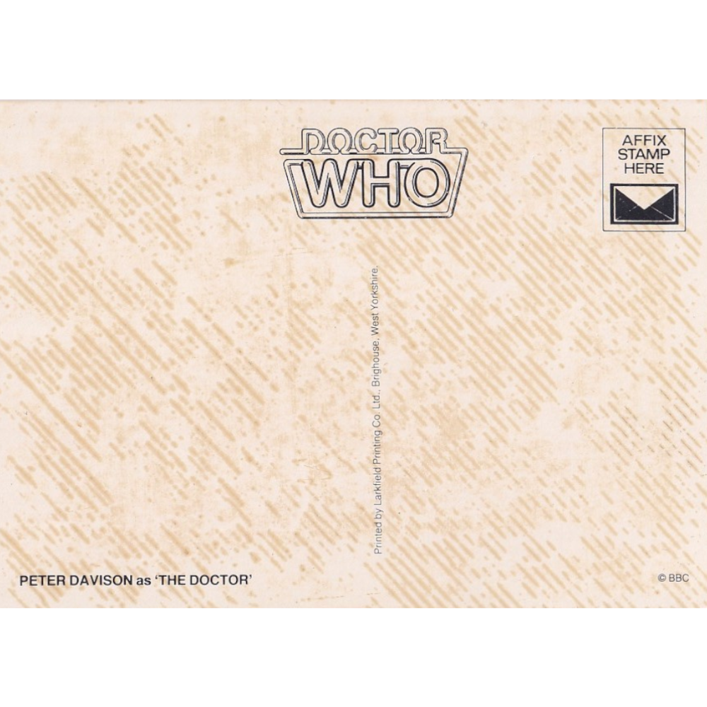 Peter Davison Signed Fifth Doctor BBC Doctor Who Autograph Postcard