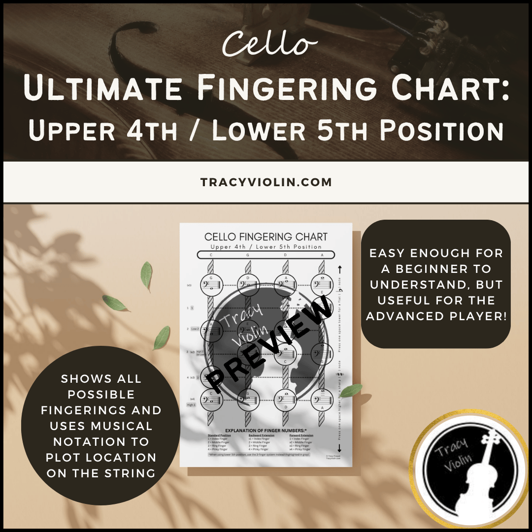 Ultimate Cello Fingering Chart - Upper 4th / Lower 5th Position