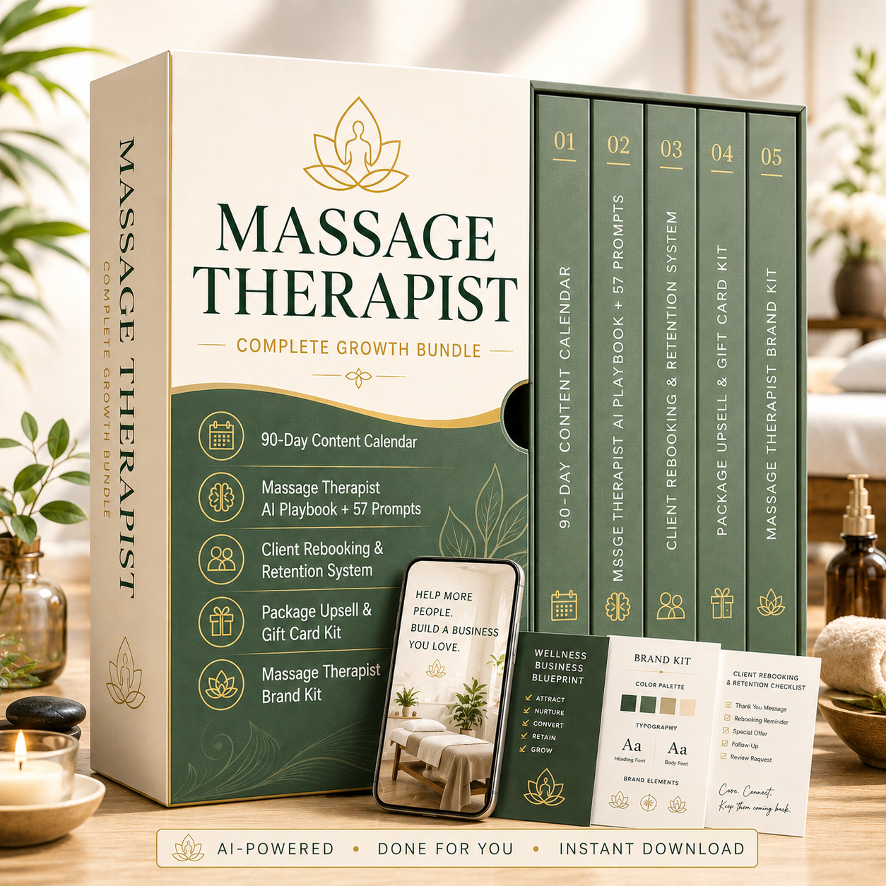 Massage Therapist Growth Bundle product mockup