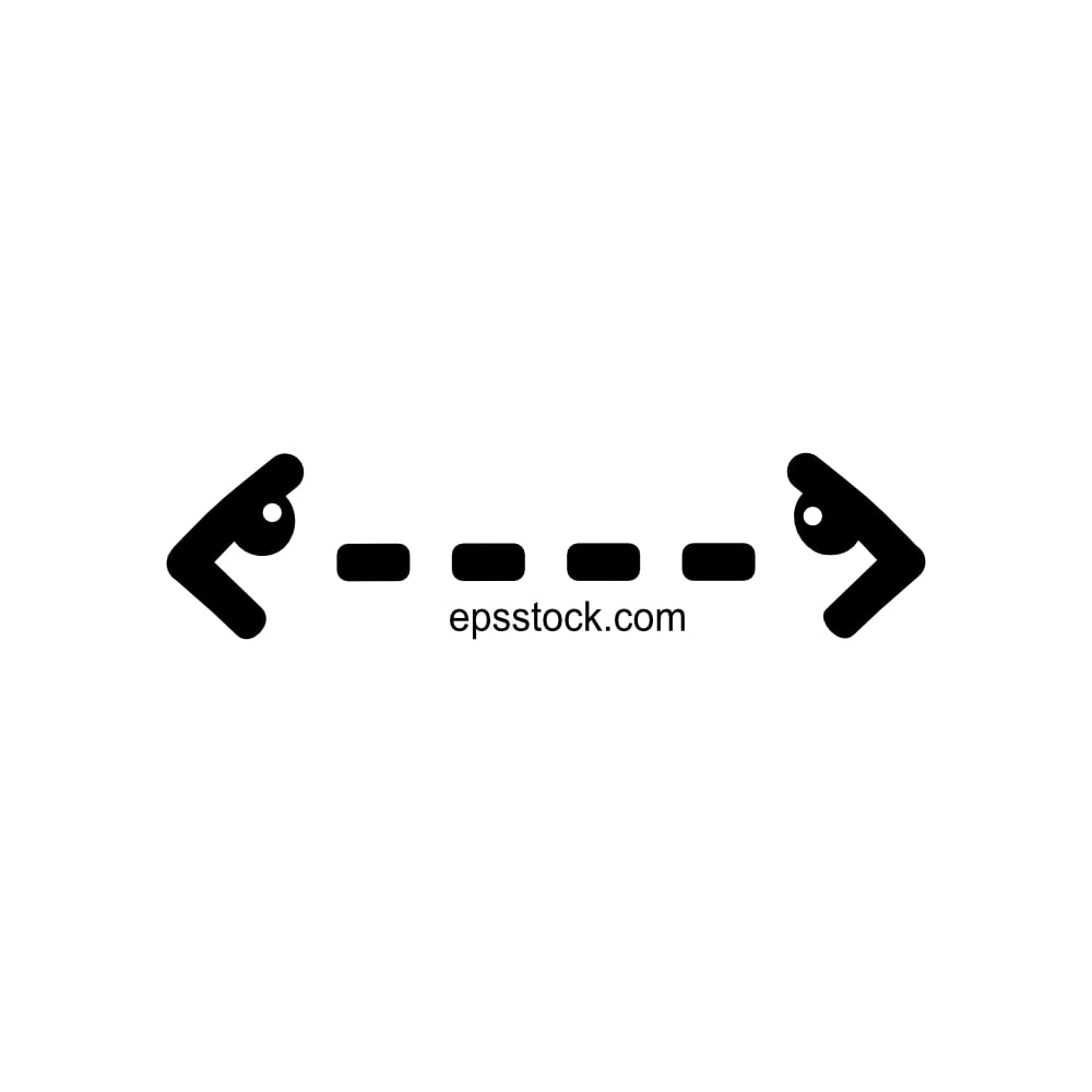 eye contact symbol, black isolated vector silhouette