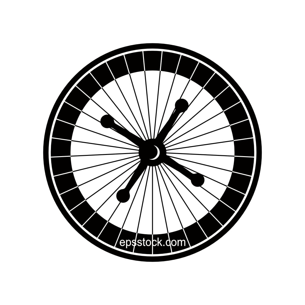 Casino Roulette symbol, black isolated vector silhouette