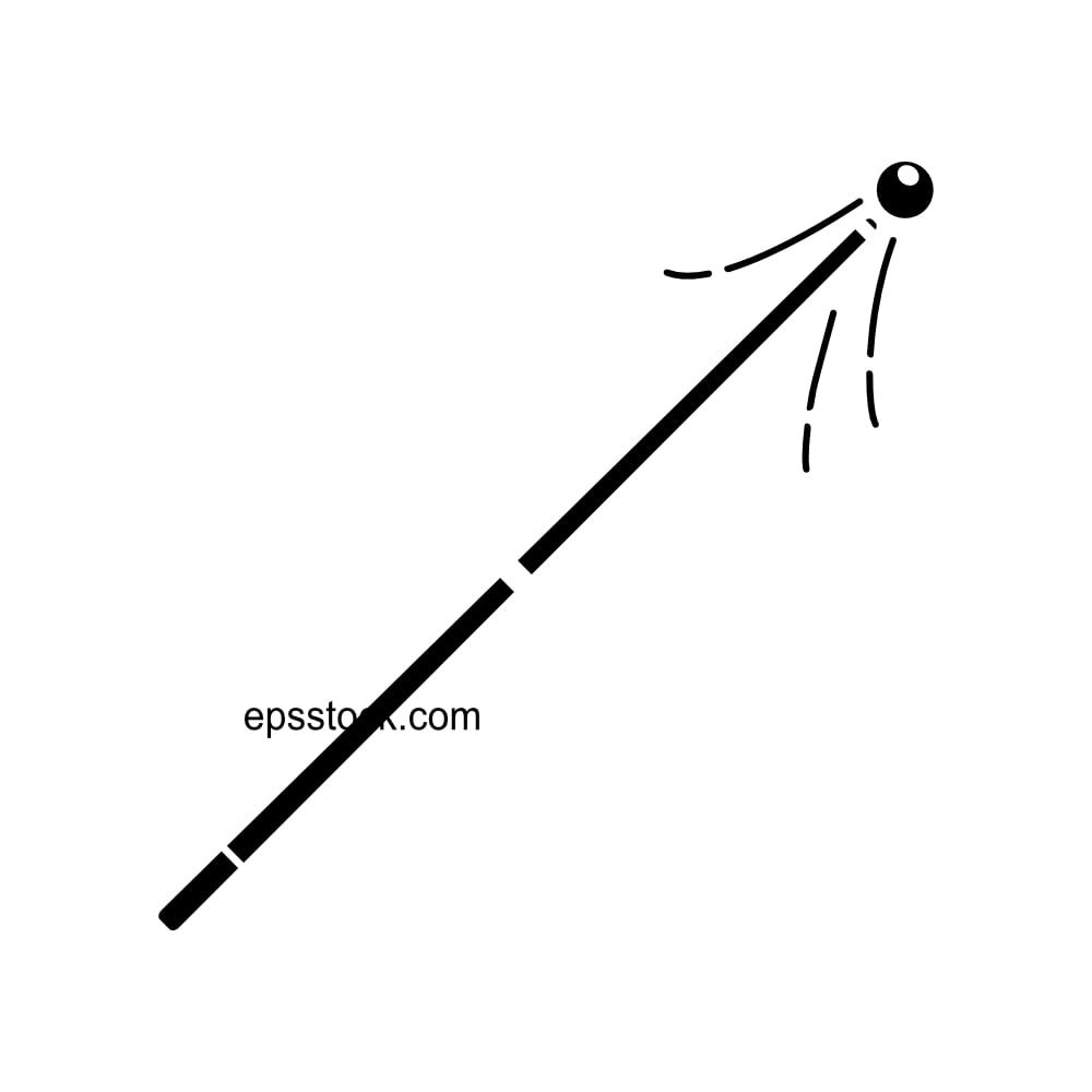 Pool Stick, black isolated vector silhouette