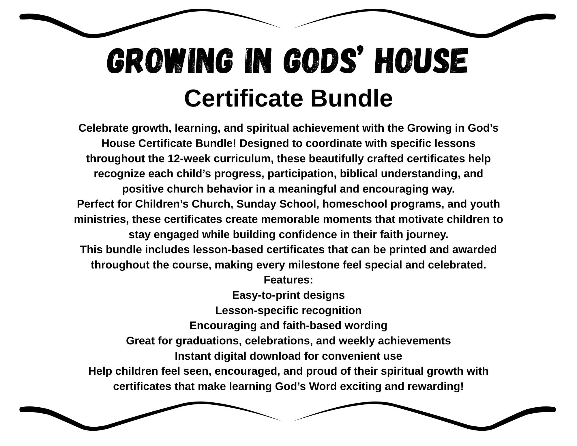 Growing in Gods House Certificates (PDF) - Payhip