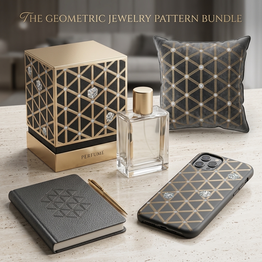 Luxury Diamond Geometric Seamless Pattern Gold Lattice Crystal Texture for Wallpaper and Interior Panels
