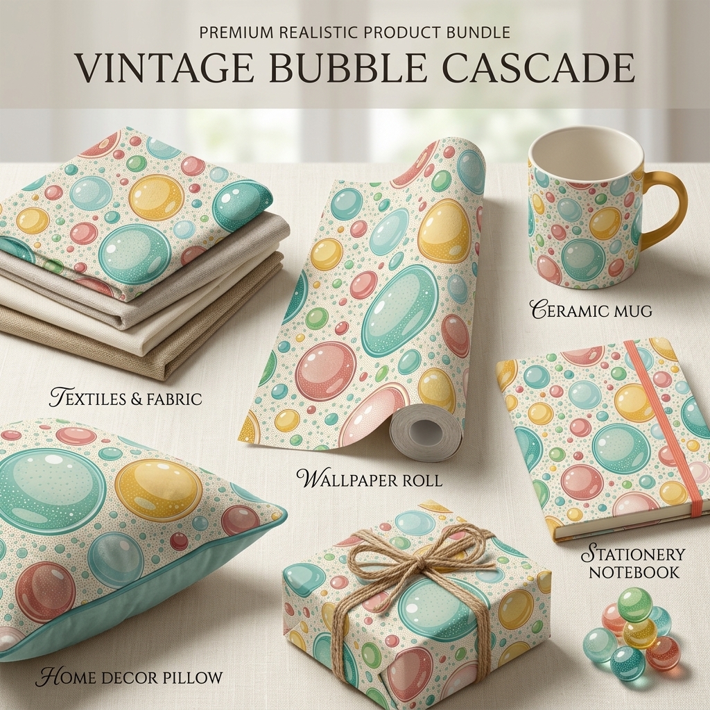 Colorful Bubble Seamless Pattern Pastel Glossy Circle Abstract Wallpaper Texture for Fabric and Prints
