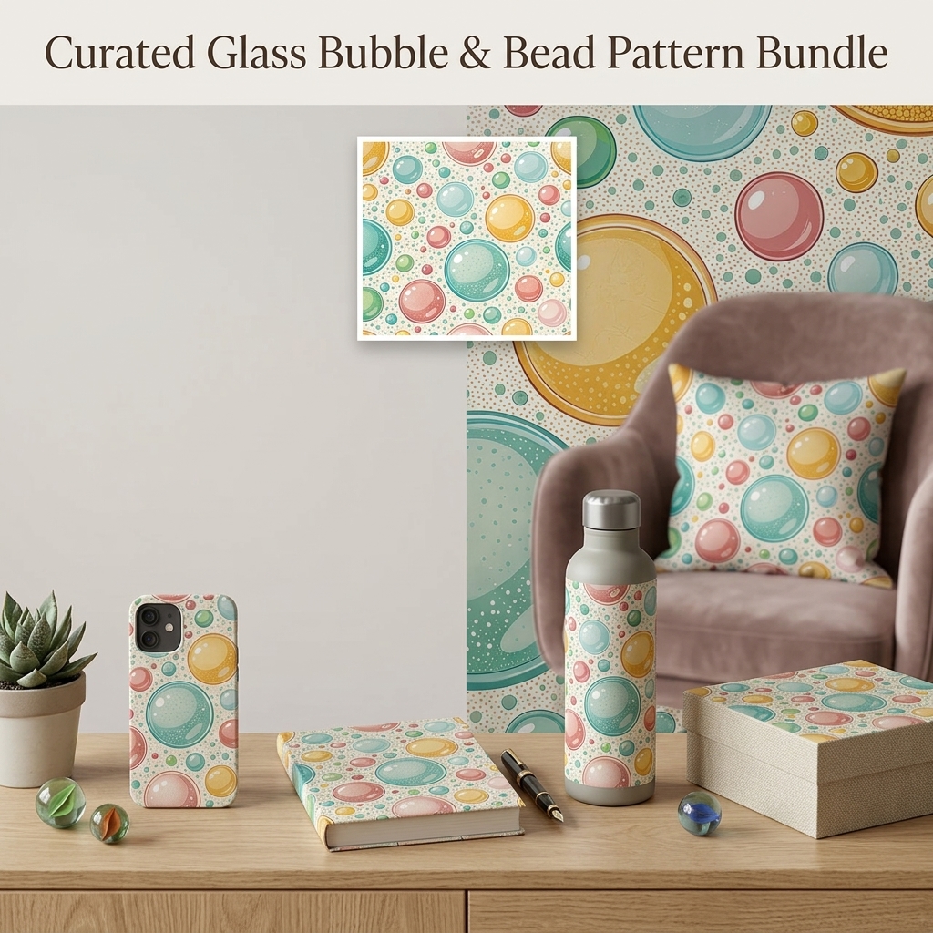 Colorful Bubble Seamless Pattern Pastel Glossy Circle Abstract Wallpaper Texture for Fabric and Prints