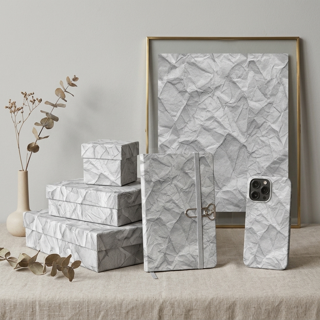 White Crumpled Paper Seamless Texture Wrinkled Paper Background for Wallpaper, Packaging and Digital Design