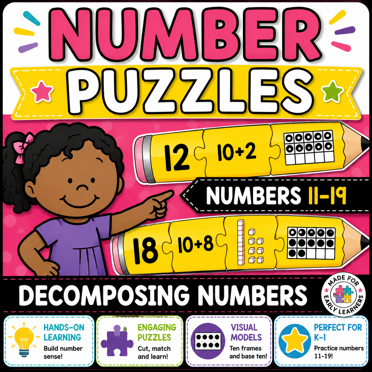 Back to School Activity 1st Grade Math Review Center Decomposing teen Numbers