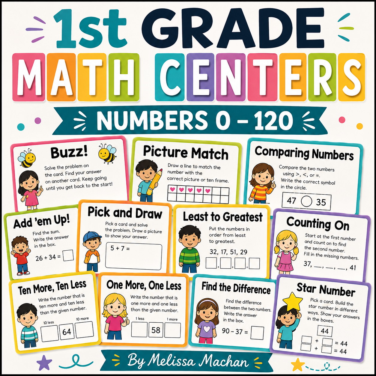 Math Centers for 1st Grade - Numbers 0-120