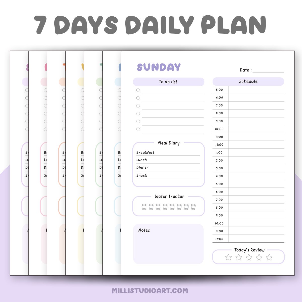 7 Days Daily Planner Printable