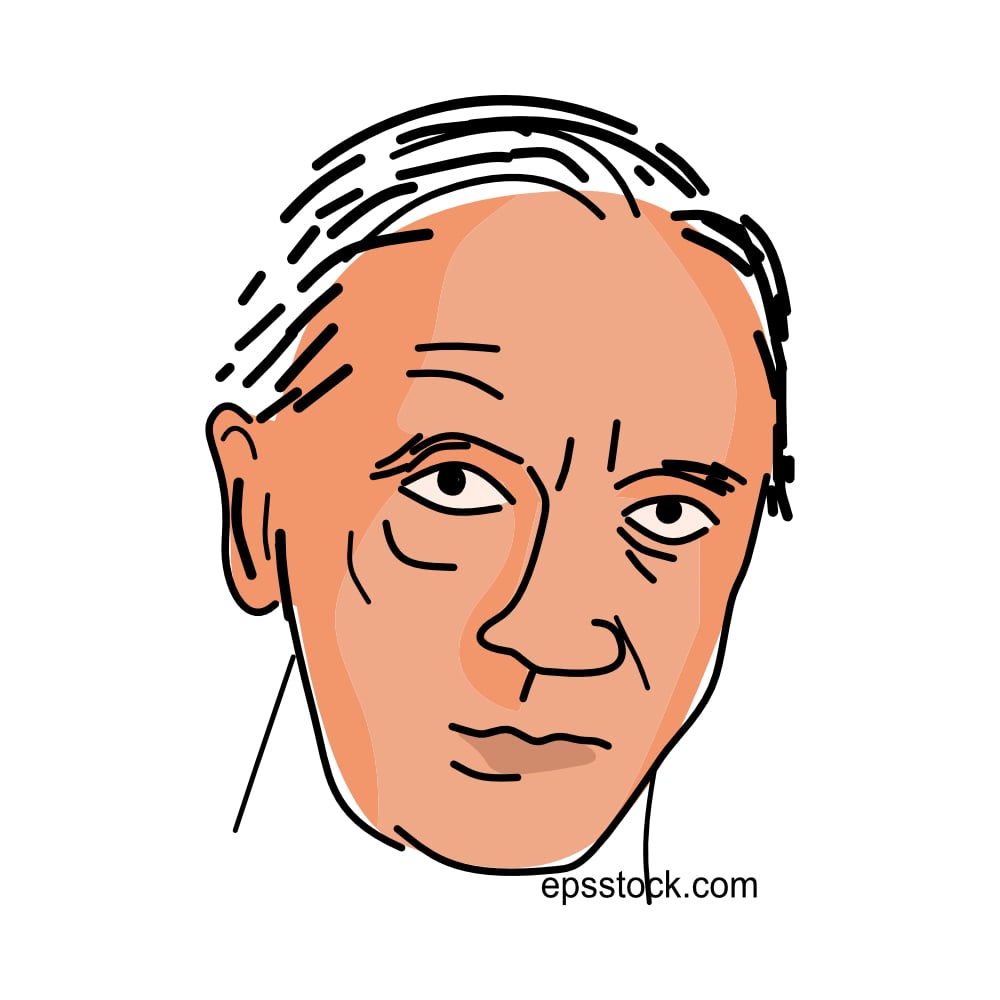 Alexander Fleming portrait, color vector illustration