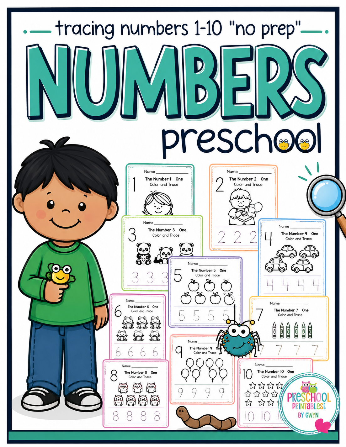 Tracing Numbers 1-10 "No Prep" 2 sets for each theme
