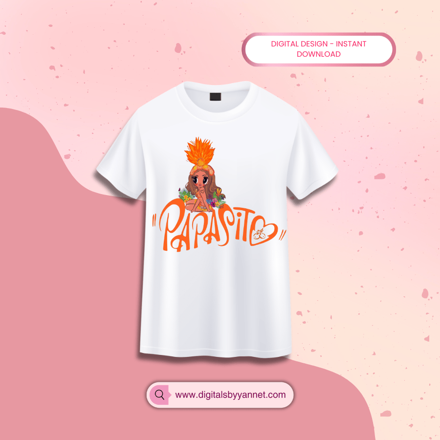 Cute papacito tropical PNG for graphic tees and sublimation printing.