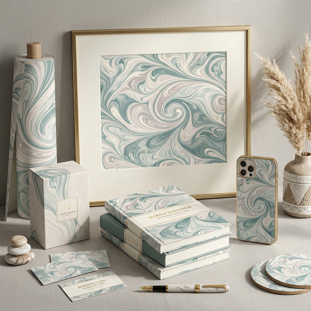 Teal Marble Swirl Seamless Pattern Luxury Abstract Wallpaper Design for Fabric and Décor