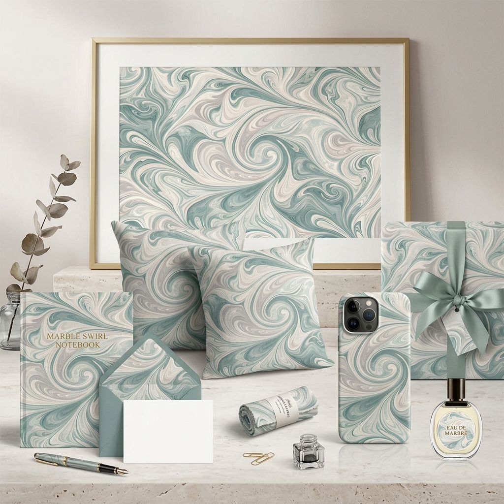 Teal Marble Swirl Seamless Pattern Luxury Abstract Wallpaper Design for Fabric and Décor