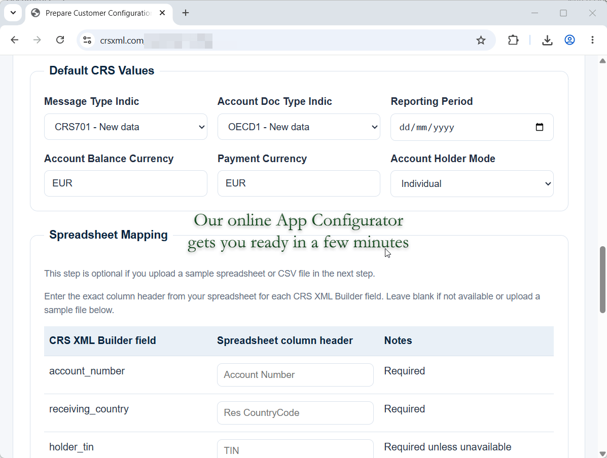 CRS XML Builder - Professional Edition