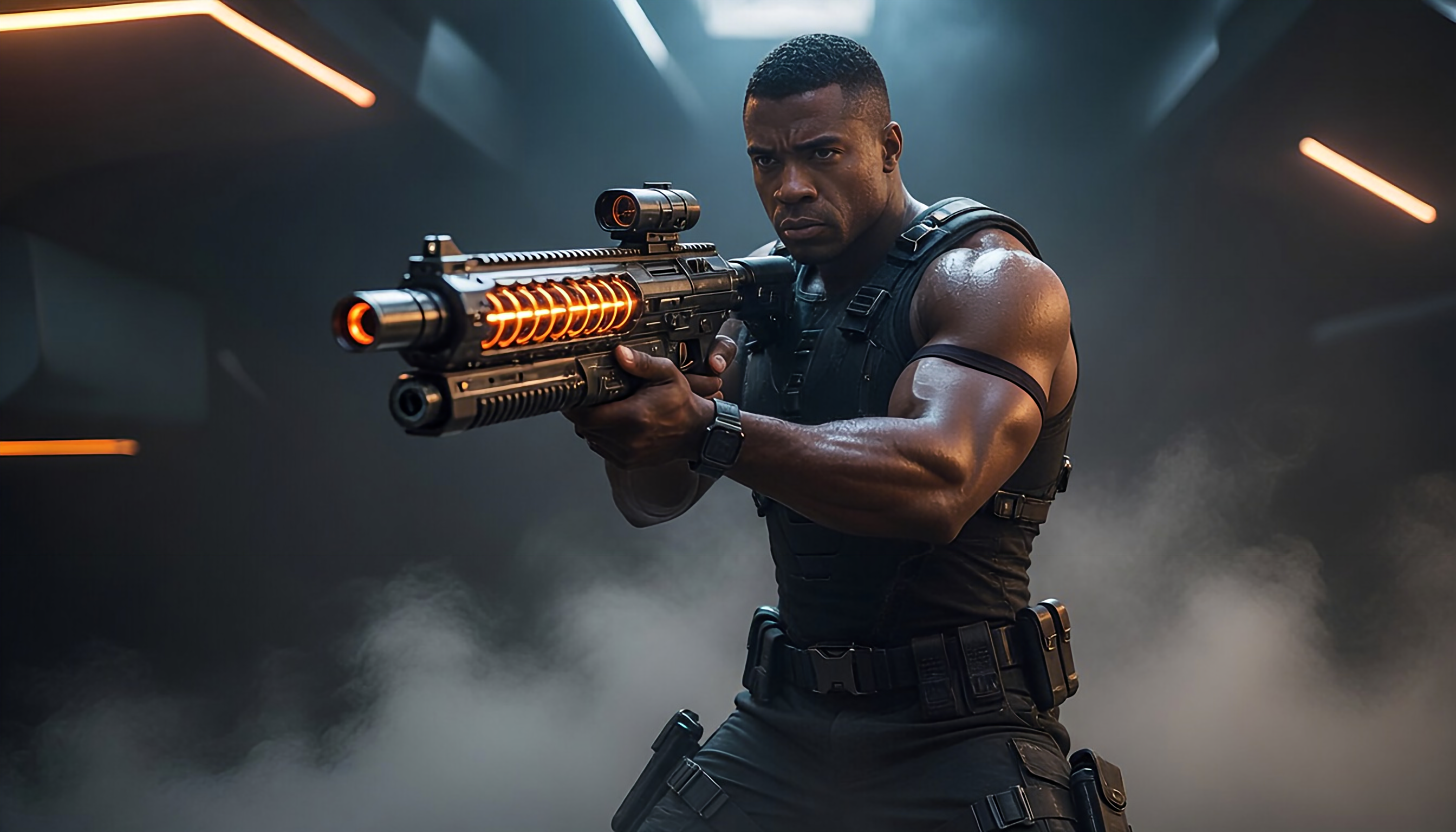 African American former male ninja fighting against the forces of hell 15