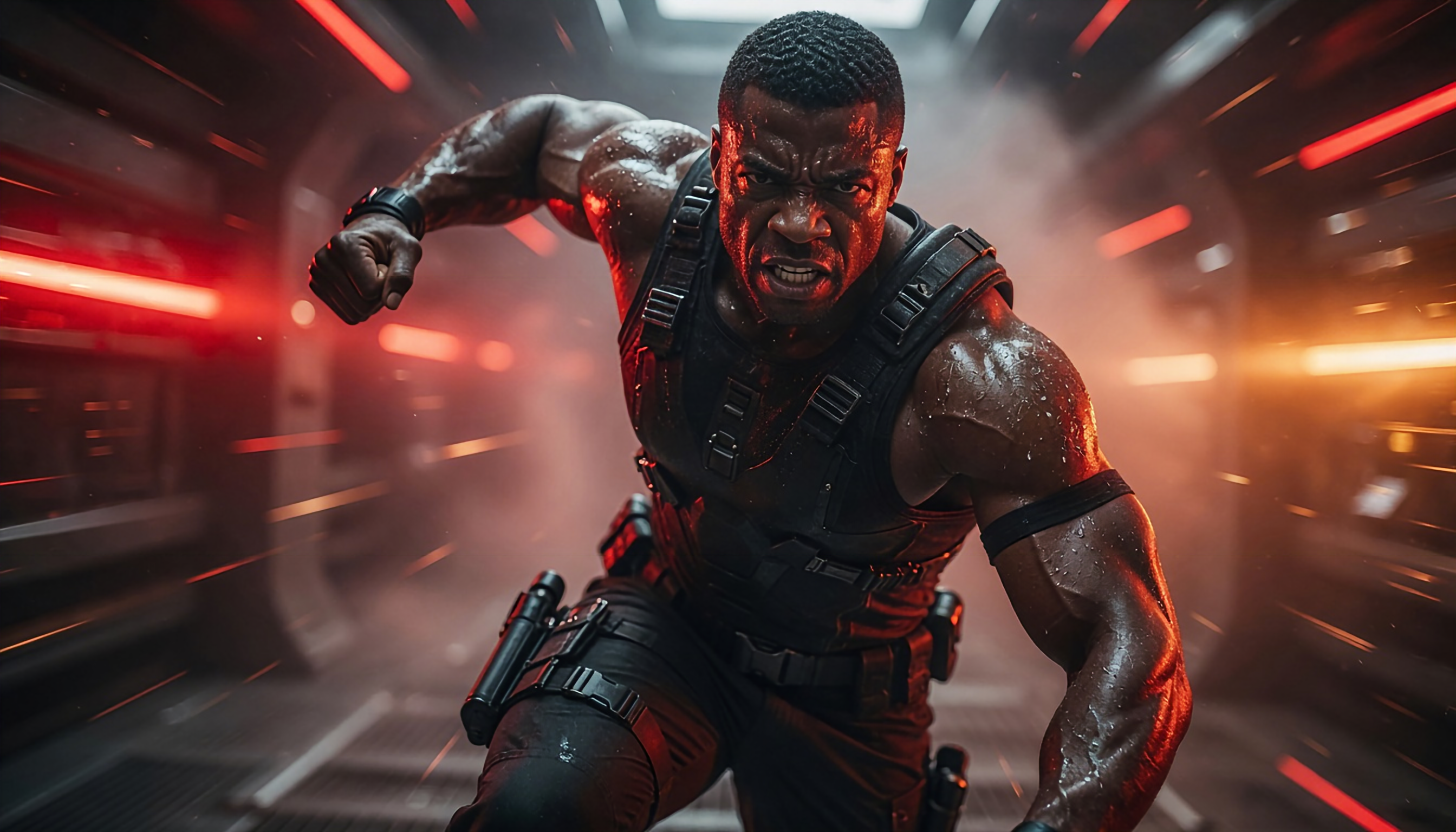 African American former male ninja fighting against the forces of hell 17