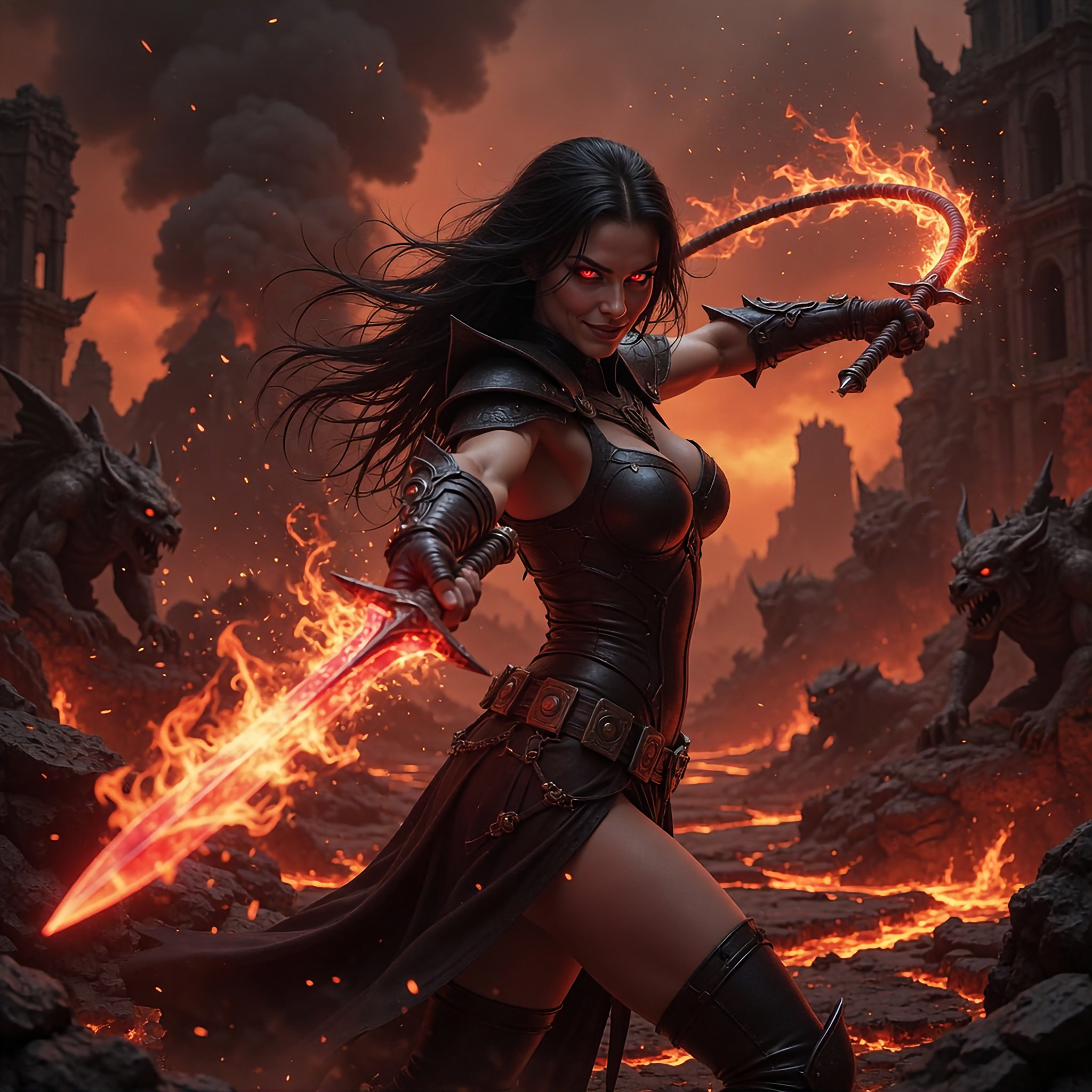 Female hell demon's being horrifying and brutal 26