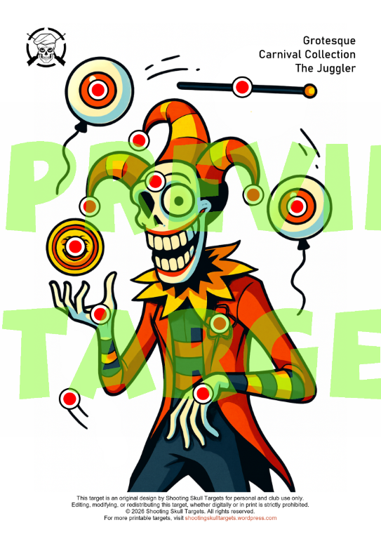 Grotesque Carnival Collection – The Juggler printable airgun target