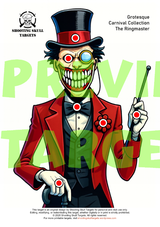 Grotesque Carnival Collection – The Ringmaster printable airgun target