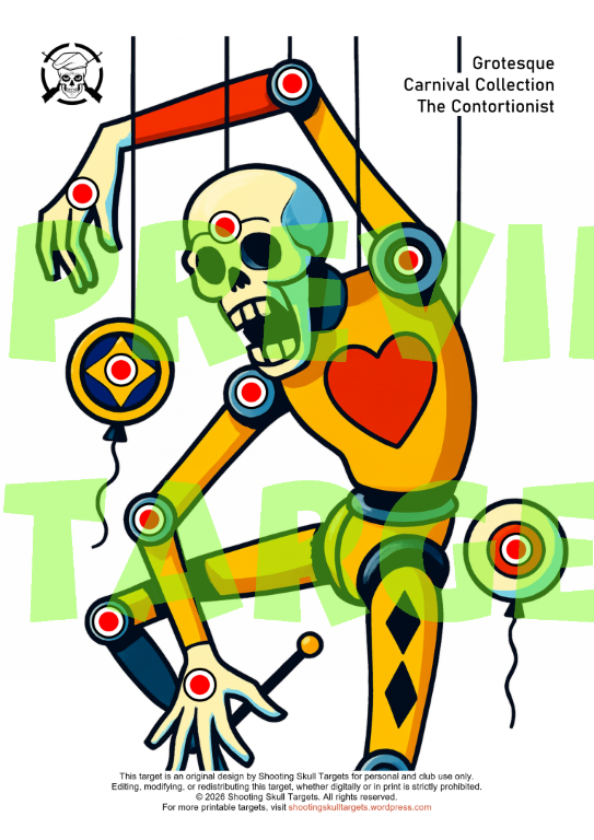 Grotesque Carnival Collection – The Contortionist printable airgun target