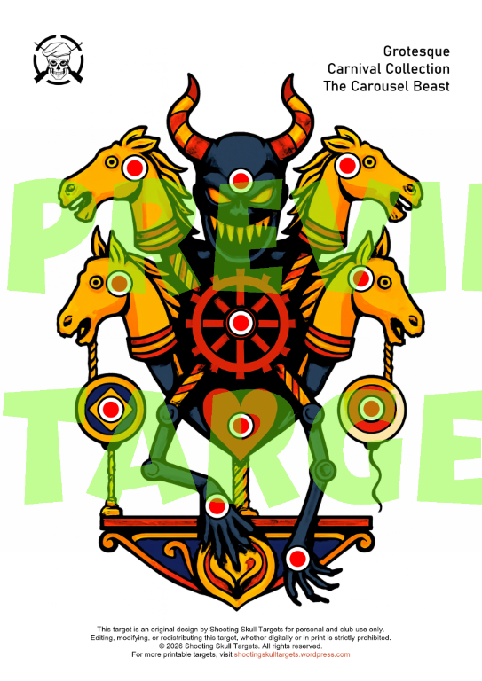 Grotesque Carnival Collection – The Carousel Beast printable airgun target