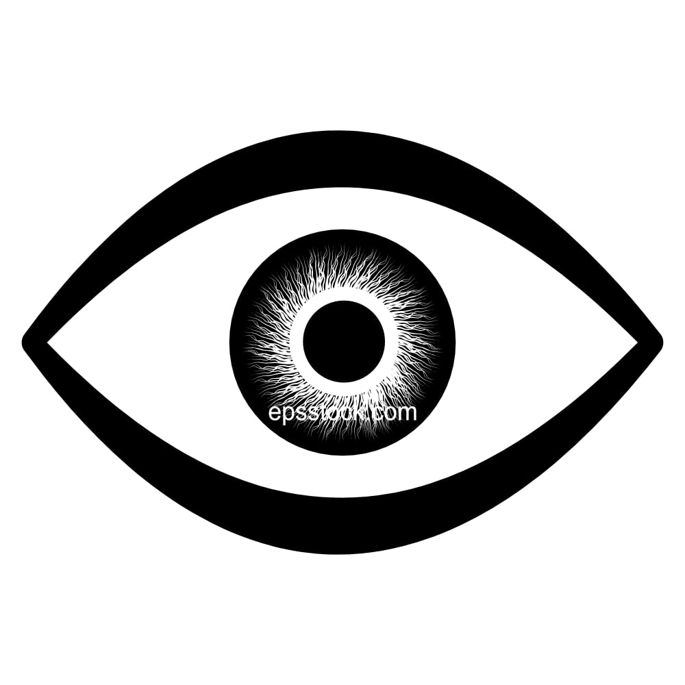 cornea of ​​the eye, black isolated vector silhouette