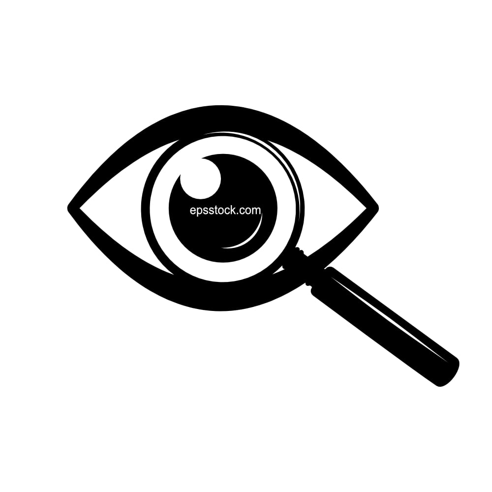 eye examination, black isolated vector silhouette